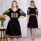 Rochie Traditionala Neagra brodata - Ramona