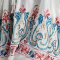 Bluza alba lunga cu broderie florala - Elena