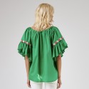 Bluza stilizata din vascoza creponata - verde 10