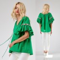 Bluza stilizata din vascoza creponata - verde 10