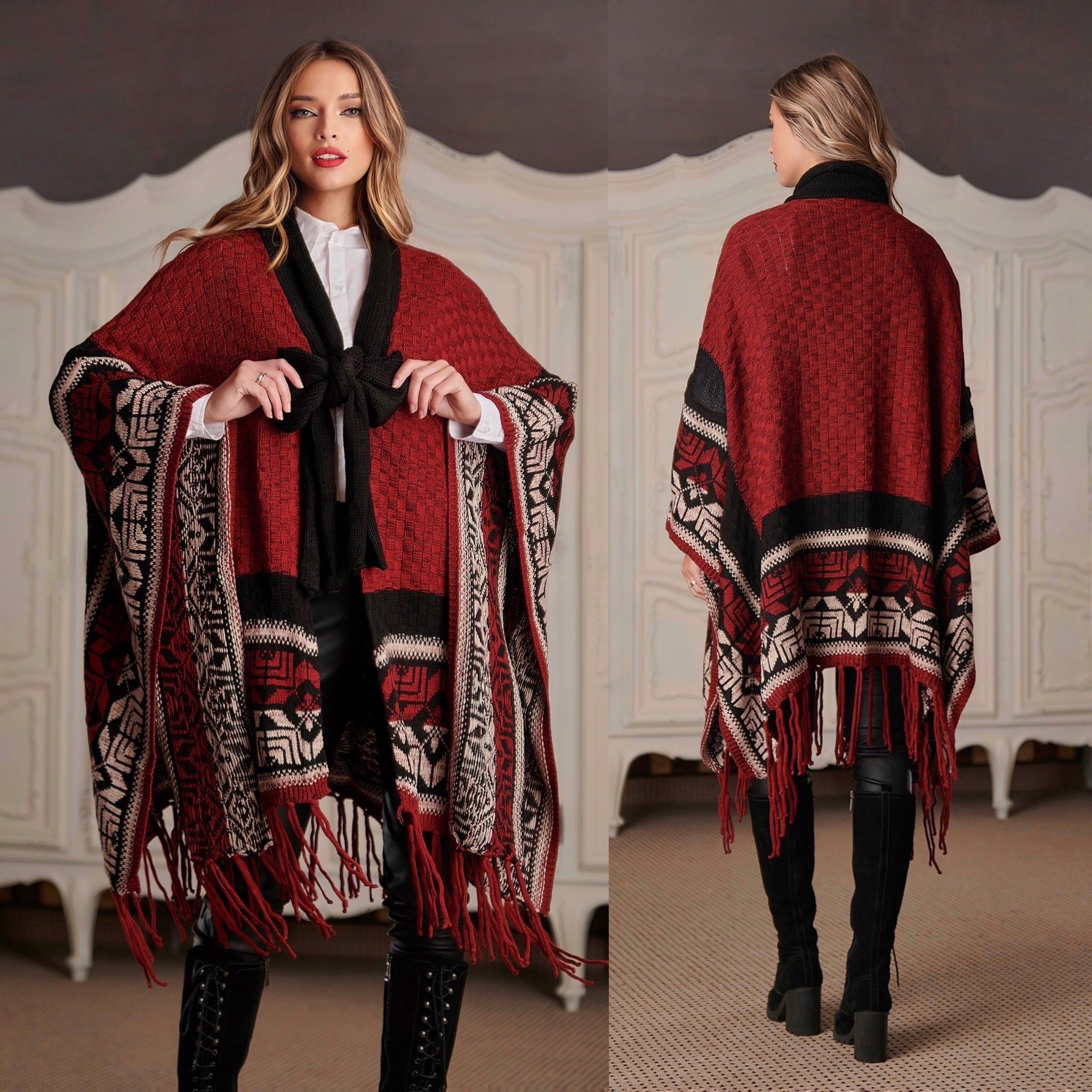 Cardigan Traditional oversize din tricot - Rebeca