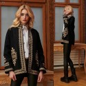 Palton Traditional din stofa de lana - Maria negru 01