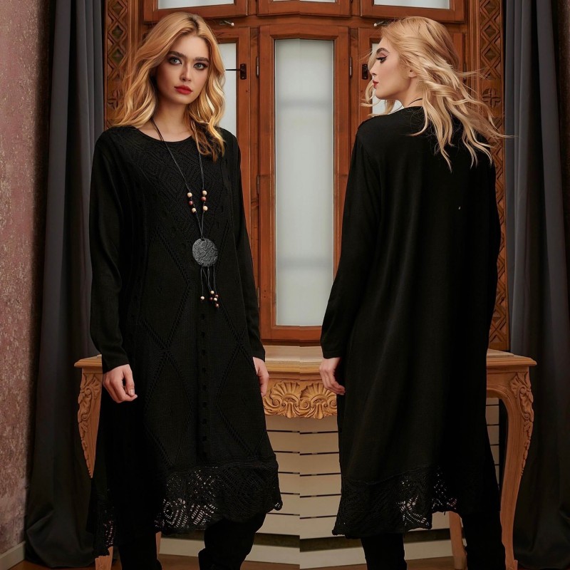 Rochie din tricot negru - Daria 03