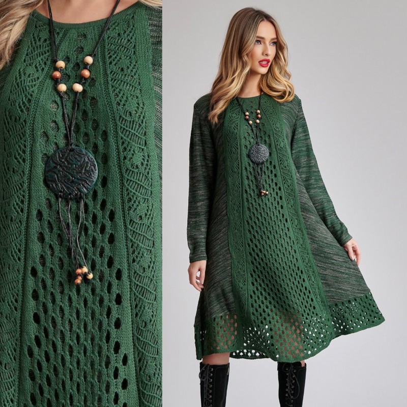 Rochie din tricot verde - Ramona 01