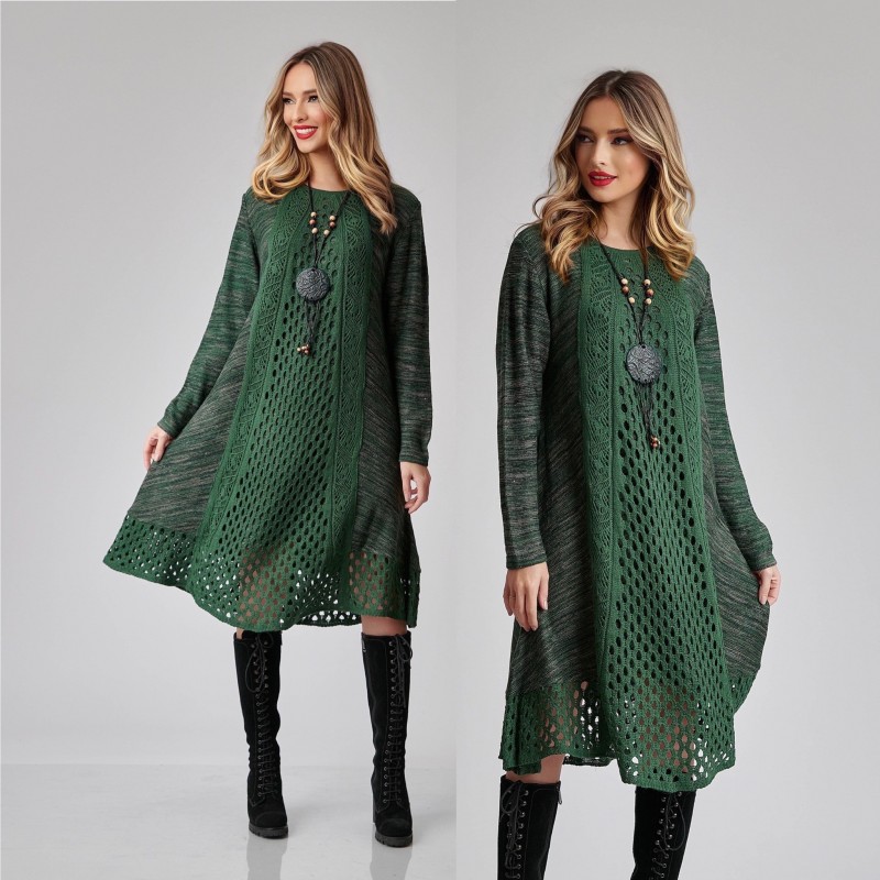 Rochie din tricot verde - Anca 02