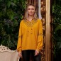 Bluza din tricot galbena model stilizat traditional - Ema 04
