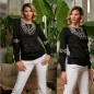 Bluza din tricot cu model stilizat traditional - Ema neagra 02