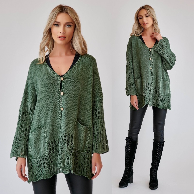 Cardigan verde din tricot - Paula