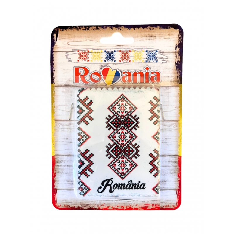 Magnet de frigider cu motive traditionale, suvenir - Romania