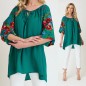 Bluza verde cu imprimeu floral - Florentina 02