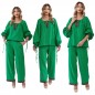 Set Traditional verde - IE Nationala si Pantaloni din panza topita cu banda tesuta - Carmen 01