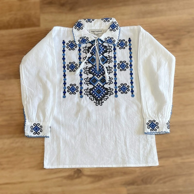 Camasa traditionala baieti - Silviu albastru 02