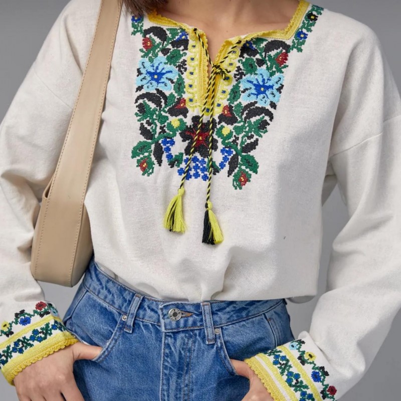 IE Nationala Stilizata cu broderie florala - Claudia