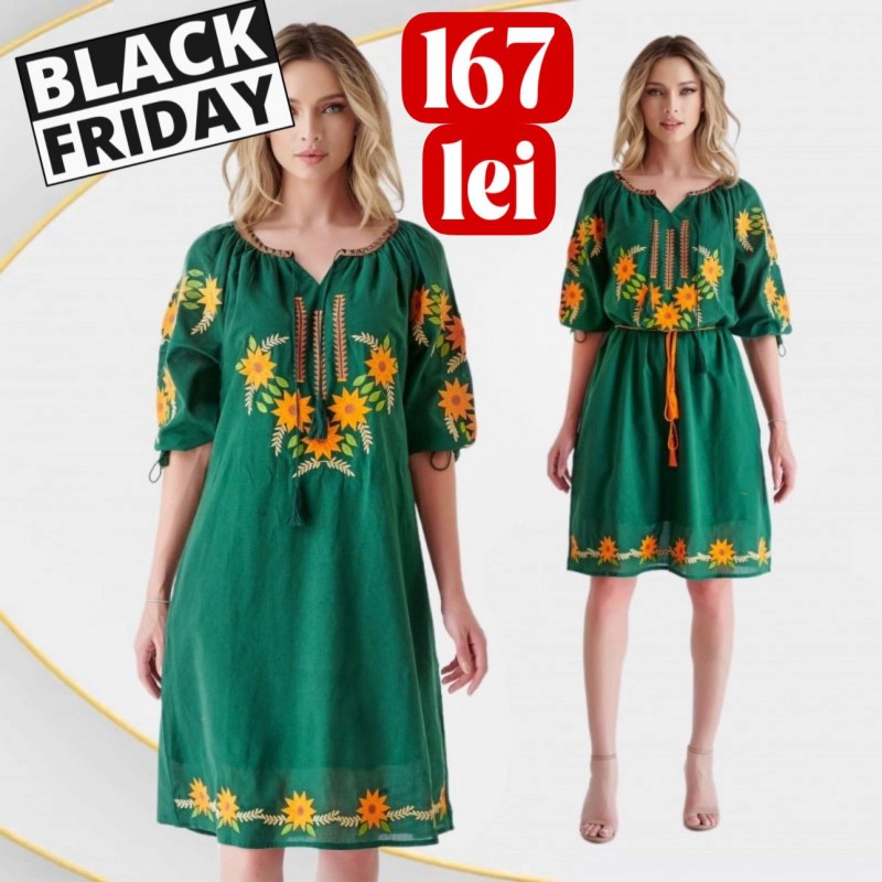 Rochie Traditionala verde