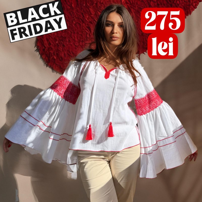 IE Nationala din panza de bumbac cu maneci evazate