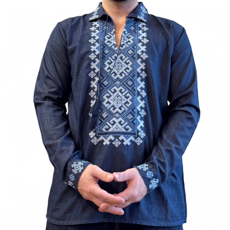 Camasa Traditionala barbateasca din denim